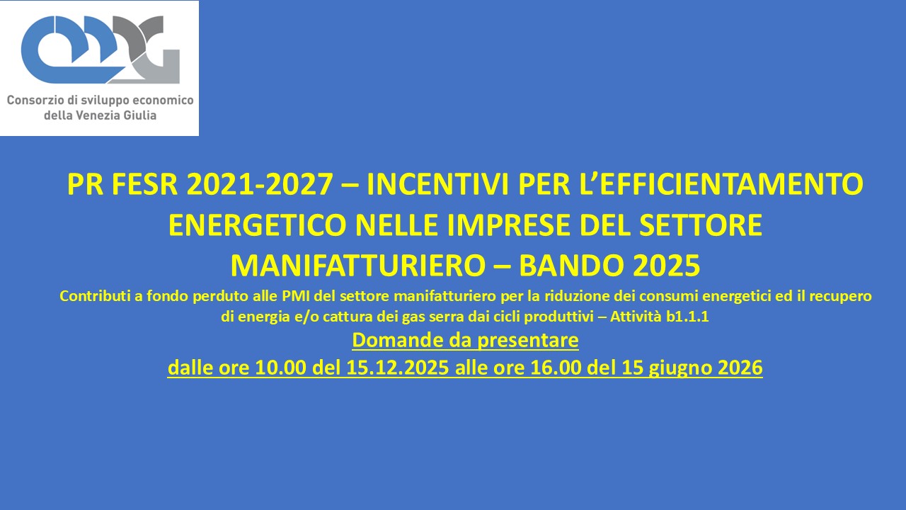 CONTRIBUTI A FONDO PERDUTO PR FESR 2021-2027