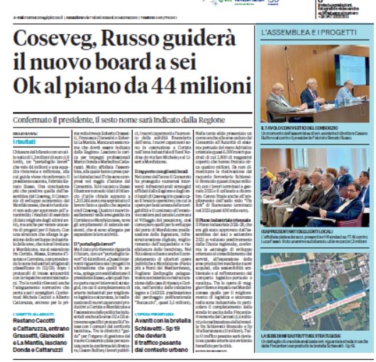 COSEVEG: Fabrizio Russo guiderà il nuovo Board. Assemblea dei Soci in seduta ordinaria e straordinaria dd 15.05.2026