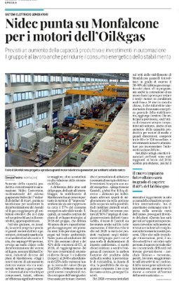 NIDEC punta su Monfalcone per i motori dell'Oil&Gas