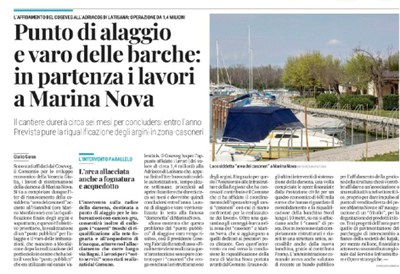 Punto di alaggio e varo barche in partenza i lavori a Marina Nova (Monfalcone).